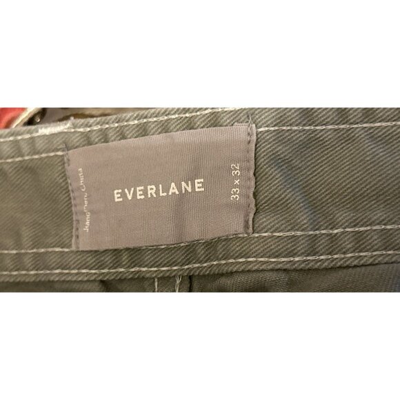 EVERLANE CARGO Pants Cotton Chino Khaki Gray Size 33/32 - Picture 6 of 8